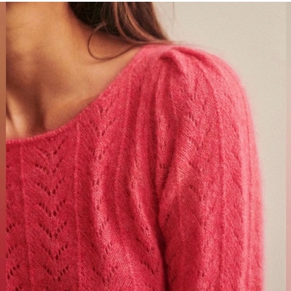 Sézane Suzie Sweater in Rayures Rose Size Small - Picture 3 of 8
